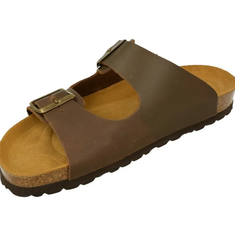 Garzon Zuecos|Bio Pinky De Con Doble Hevilla En Piel Nobuck Y Planta Anatomica Con Piso Microporoso Marron