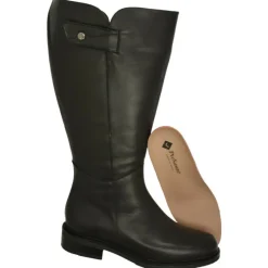 PieSanto Botas|Bota Alta De Con Cana De Ancho Especial 47 Cm De Pala Lisa Y Elastico En Cana. Piso De Goma Y Tacon De Suela Con Planta Negro