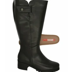 PieSanto Botas|Bota Alta De Con Cana De Ancho Especial 47 Cm De Pala Lisa Y Elastico En Cana. Piso De Goma Y Tacon De Suela Con Planta Negro