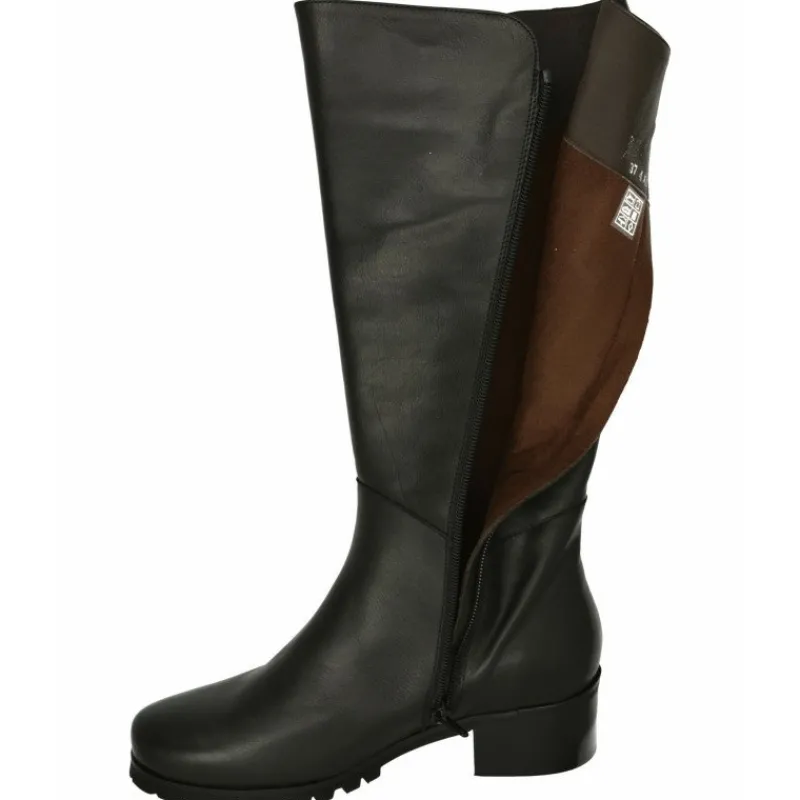 PieSanto Botas|Bota Alta De Con Cana De Ancho Especial 47 Cm De Pala Lisa Y Elastico En Cana. Piso De Goma Y Tacon De Suela Con Planta Negro