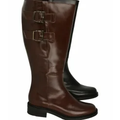 PieSanto Botas Cana Ancha|Bota Alta De De Cana Extra Ancha 48Cm Hebillas En Cana Y Piso De Bloque Goma Tacon Con Planta De Descanso