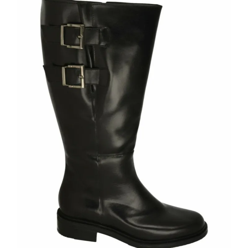 PieSanto Botas Cana Ancha|Bota Alta De De Cana Extra Ancha 48Cm Hebillas En Cana Y Piso De Bloque Goma Tacon Con Planta De Descanso