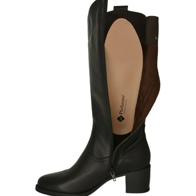 PieSanto Botas|Bota Alta De Estilo Texano Con Tacon De Suela Y Horma De Ancho Especial Con Piso De Goma Con Cerco