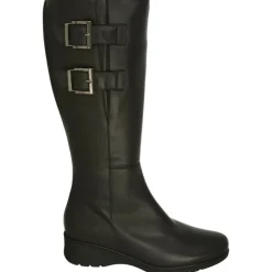 PieSanto Botas|Bota De Con Hebillas En Cana Y Ancho Medio De Gemelo, Piso De Caucho Y Planta De Descanso Movible Negro