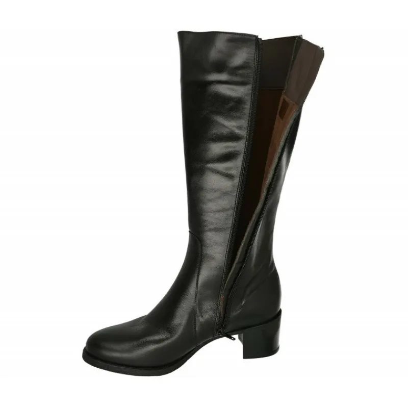 PieSanto Botas|Bota De De Cana Y Pala Lisa Con Ancho De Pierna Intermedio De 41 Cm, Tacon De Base Ancha Y Planta Extraible