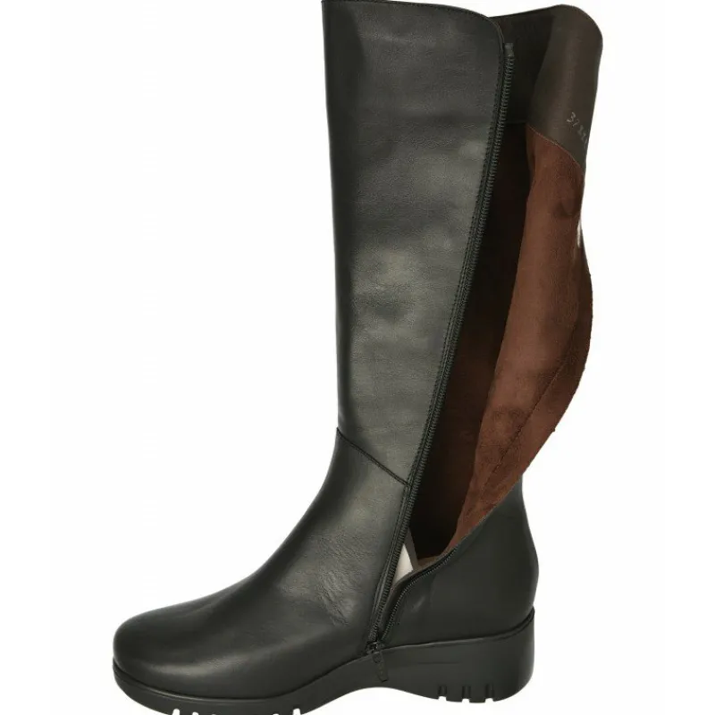PieSanto Botas Cana Ancha|Bota De De Pala Lisa Con Cuna Alta De Poliuretano Aligerada Con Forro De Bamara Y Cana De Ancho Especial 43Cm
