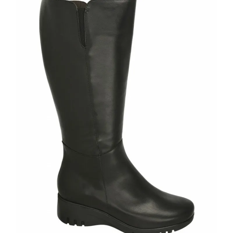 PieSanto Botas Cana Ancha|Bota De De Pala Lisa Con Cuna Alta De Poliuretano Aligerada Con Forro De Bamara Y Cana De Ancho Especial 43Cm