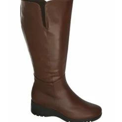 PieSanto Botas Cana Ancha|Bota De De Pala Lisa Con Cuna Alta De Poliuretano Aligerada Con Forro De Bamara Y Cana De Ancho Especial 43Cm