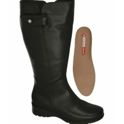 PieSanto Botas|Bota De De Pala Lisa Con Velcro En Cana De 44 Cm De Contorno, Planta Extraible Y Piso De Caucho Negro