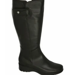 PieSanto Botas|Bota De De Pala Lisa Con Velcro En Cana De 44 Cm De Contorno, Planta Extraible Y Piso De Caucho Negro