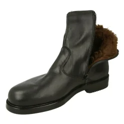Baerchi Botines|Bota Piel Con Cremallera Y Piso Goma. Negro