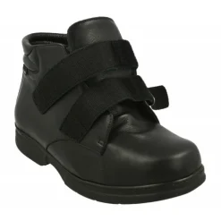 Calzamedi Botines|Bota Velcro De En Ancho 14 Para Pies Sensibles Con Planta De Descanso Movible Y Cuna De Goma Negro