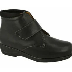 Alviflex Botines|Botin De Con Ajuste Por Velcro En Pala Lisa Y Piso De Amortiguacion En Ancho 14 Especial Plantillas Negro