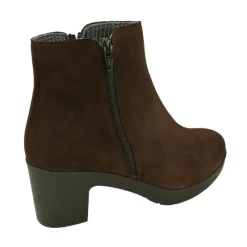 Comfort Class Botines|Botin De En Piel Nobuck De Pala Lisa Y Piso De Cuna Tacon Confortable Con Planta Extraible Niger