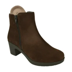 Comfort Class Botines|Botin De En Piel Nobuck De Pala Lisa Y Piso De Cuna Tacon Confortable Con Planta Extraible Niger