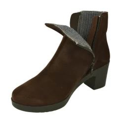 Comfort Class Botines|Botin De En Piel Nobuck De Pala Lisa Y Piso De Cuna Tacon Confortable Con Planta Extraible Niger