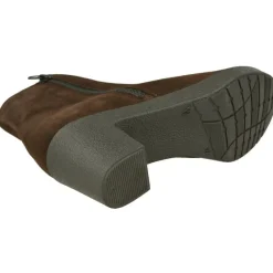 Comfort Class Botines|Botin De En Piel Nobuck De Pala Lisa Y Piso De Cuna Tacon Confortable Con Planta Extraible Niger