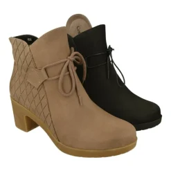 Comfort Class Botines|Botin De Comfortclass En Piel De Nobuck Acolchada Rombos. Piso De Goma Con Tacon Cuna De Gran Comodidad. Planta Natomica Extraib
