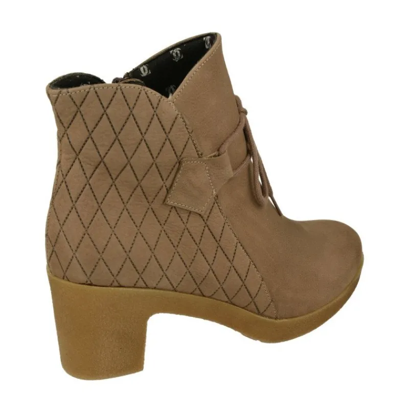Comfort Class Botines|Botin De Comfortclass En Piel De Nobuck Acolchada Rombos. Piso De Goma Con Tacon Cuna De Gran Comodidad. Planta Natomica Extraib