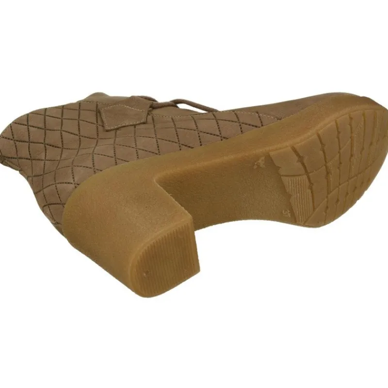 Comfort Class Botines|Botin De Comfortclass En Piel De Nobuck Acolchada Rombos. Piso De Goma Con Tacon Cuna De Gran Comodidad. Planta Natomica Extraib