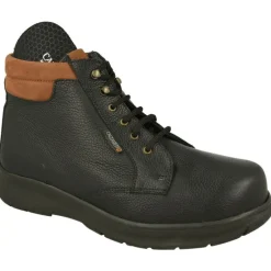 Calzamedi Botines|Botin De Cordones De En Pala Lisa Con Horma De Ancho 13, Piso De Cuna De Poliuretano Y Planta Extraible Negro