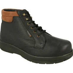 Calzamedi Botines|Botin De Cordones De En Pala Lisa Con Horma De Ancho 13, Piso De Cuna De Poliuretano Y Planta Extraible Negro