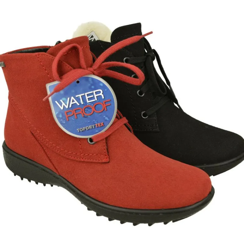 WESTLAND BY JOSEF SEIBEL antes ROMIKA Botines|Botin De Cordones De Westland En Antelina Impermeable Con Piso De Cuna De Poliuretano Y Planta Extraible