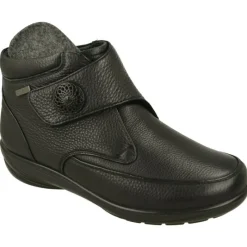 G Comfort Botines|Botin De Con Ajuste De Velcro En Piel Lisa Con Forro Y Membrana Impermeable Con Planta Extraible. Negro