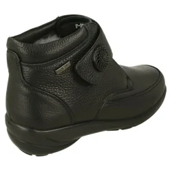 G Comfort Botines|Botin De Con Ajuste De Velcro En Piel Lisa Con Forro Y Membrana Impermeable Con Planta Extraible. Negro