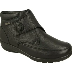 G Comfort Botines|Botin De Con Ajuste De Velcro En Piel Lisa Con Forro Y Membrana Impermeable Con Planta Extraible. Negro