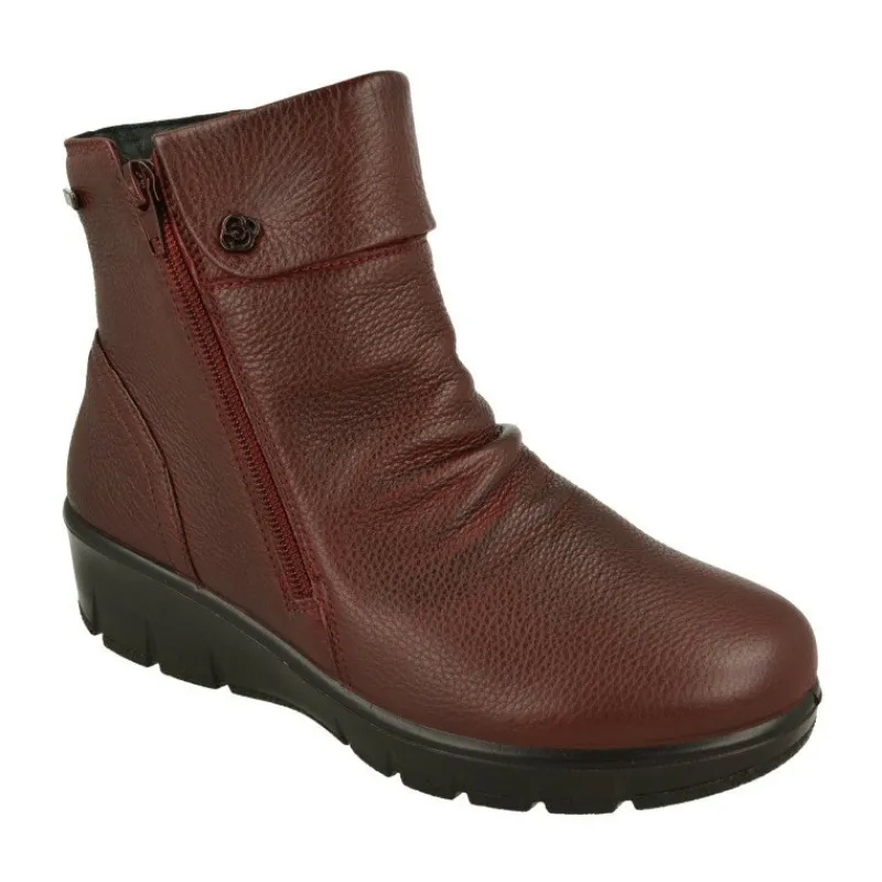 G Comfort Botines|Botin De Con Cremallera Lateral Y Pala Fruncida Con Cuna De Poliuretano Y Planta De Descanso Extraible