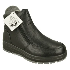 G Comfort Botines|Botin De Con Doble Cremallera Lateral Y Forro De Lana En Piel Impermeable Y Piso De Caucho Con Planta Extraible Negro