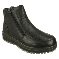G Comfort Botines|Botin De Con Doble Cremallera Lateral Y Forro De Lana En Piel Impermeable Y Piso De Caucho Con Planta Extraible Negro