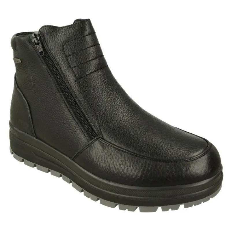 G Comfort Botines|Botin De Con Doble Cremallera Lateral Y Forro De Lana En Piel Impermeable Y Piso De Caucho Con Planta Extraible Negro