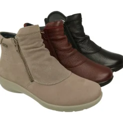G Comfort Botines|Botin De De Piel Lisa Impermeable Con Doble Cremallera, Planta De Descanso Extraible Y Piso De Poliuretano