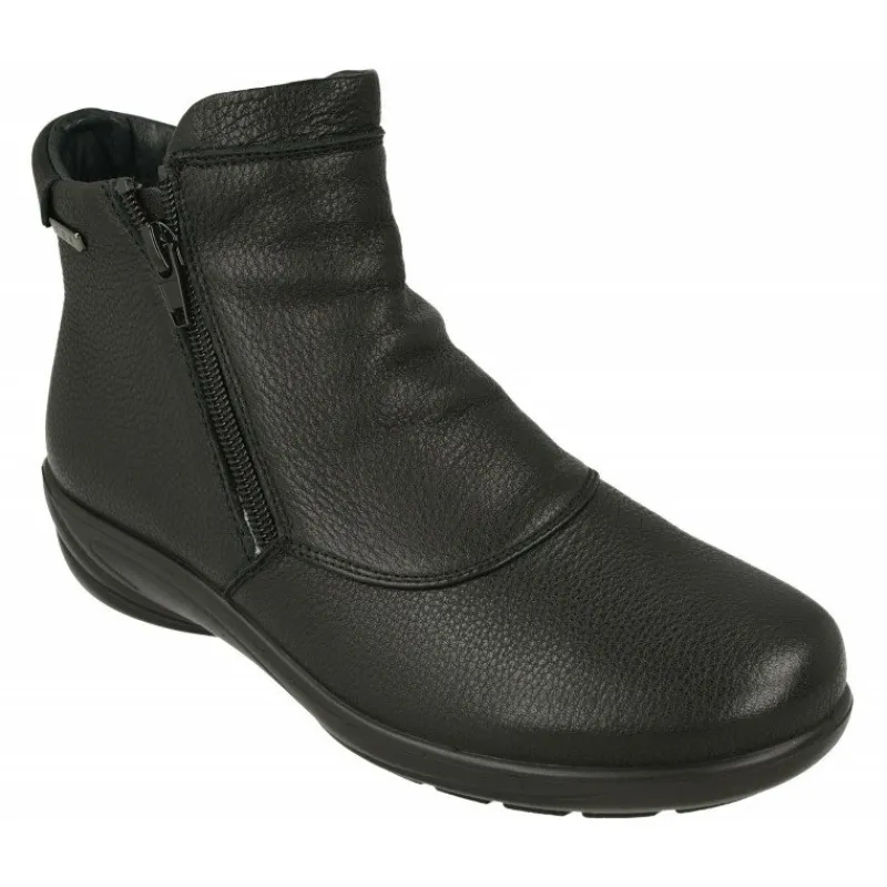 G Comfort Botines|Botin De De Piel Lisa Impermeable Con Doble Cremallera, Planta De Descanso Extraible Y Piso De Poliuretano