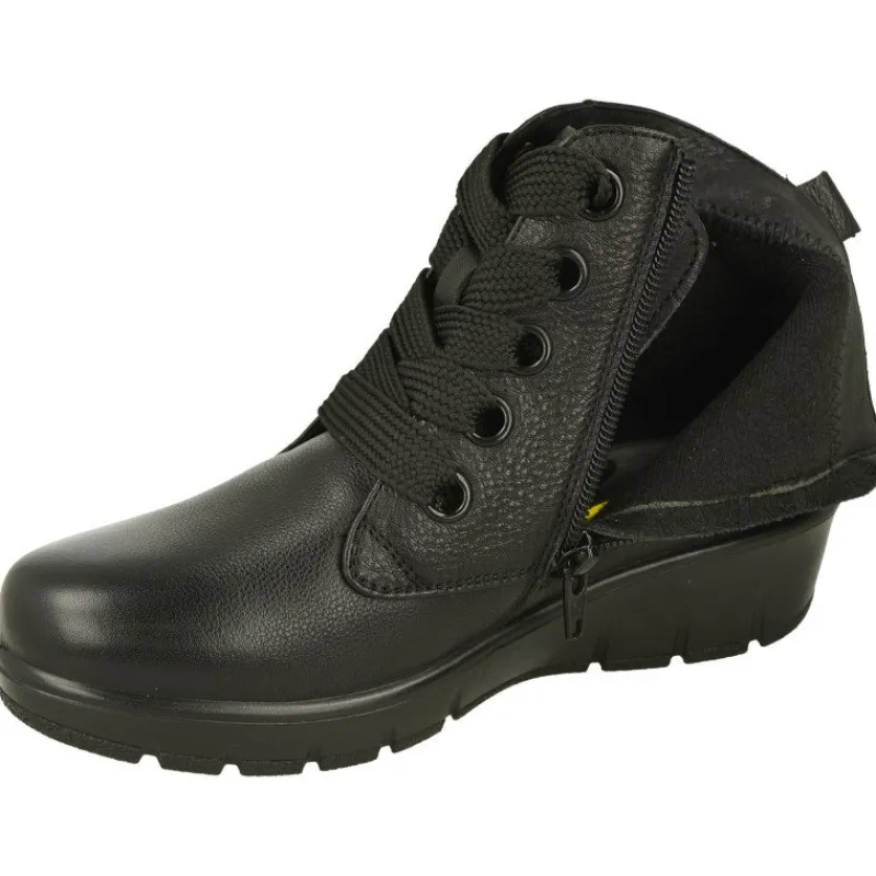 G Comfort Botines|Botin De En Pala Lisa Impermeable Con Horma Ancho 13, Piso De Cuna Amortiguada Y Planta Anatomica Extraible Negro
