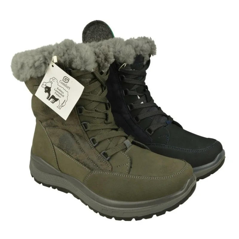 G Comfort Botines|Botin De En Piel De Nobuck De Cana Intermedia Y Forro De Borrego Impermeables Y Con Piso De Cuna Poliuretano