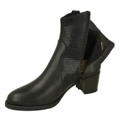 PieSanto Botines|Botin De Campero En Piel Tejus Grabado Con Tacon De Suela Y Cremallera Lateral Con Planta De Descanso Extraible