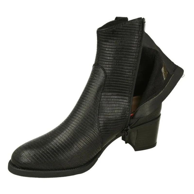 PieSanto Botines|Botin De Campero En Piel Tejus Grabado Con Tacon De Suela Y Cremallera Lateral Con Planta De Descanso Extraible