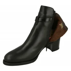 PieSanto Botines|Botin De Con Hebilla Lateral Y Tacon De Suela De Base Ancha, Planta De Descanso Y Piso De Goma