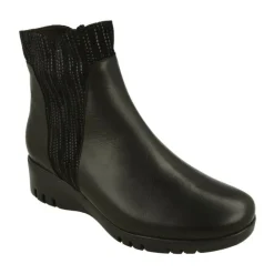PieSanto Botines|Botin De De Pala Lisa Con Pieza Lateral De Ante Grabado, Piso De Cuna Y Poliuretano Y Planta Descanso Extraible