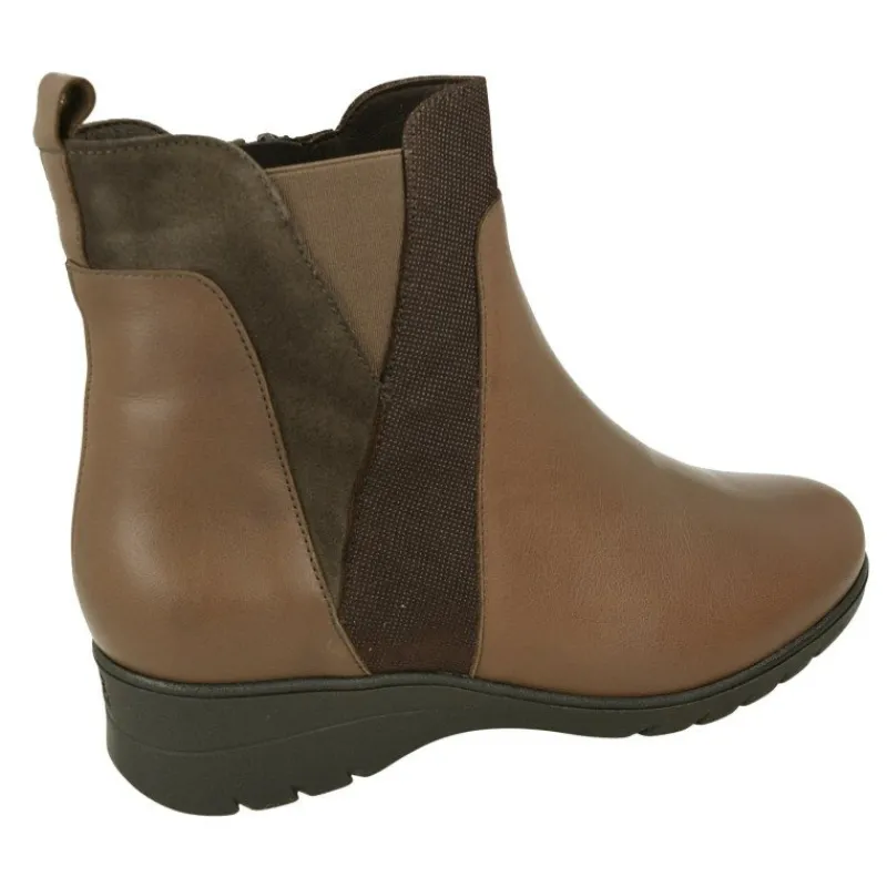 PieSanto Botines|Botin De De Pala Lisa Con Elastico Y Cremallera En Cana, Piso De Caucho Y Planta Anatomica Extraible