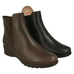 PieSanto Botines|Botin De En Piel Lisa Con Lateral Combinado, Piso De Cuna De Caucho Y Planta Extraible