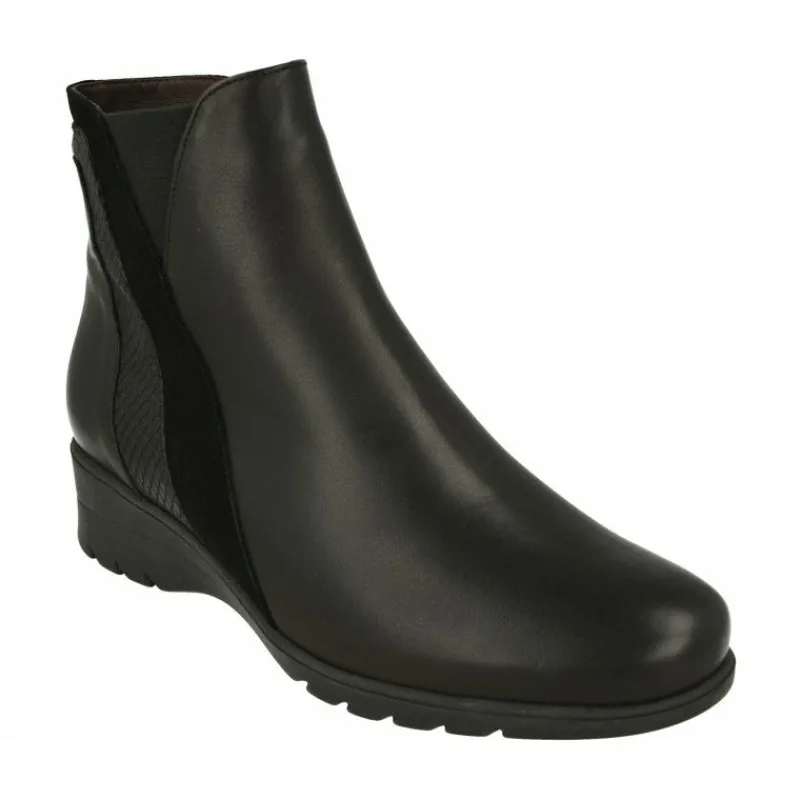 PieSanto Botines|Botin De En Piel Lisa Con Lateral Combinado, Piso De Cuna De Caucho Y Planta Extraible