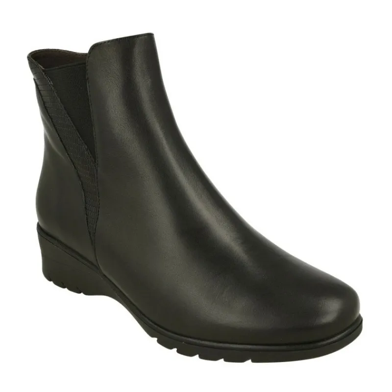PieSanto Botines|Botin De En Piel Lisa Con Lateral Combinado, Piso De Cuna De Caucho Y Planta Extraible