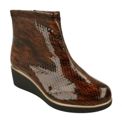 Doctor Cutillas Botines|Botin Del En Piel Grabada Serpiente Charol. Piso De Cuna Microporosa Muy Ligera Y Planta De Descanso Movible