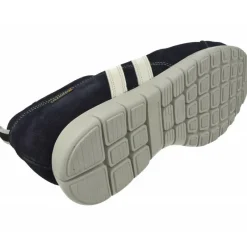 Calzamedi Deportivos|Cordon De Deportivo En Piel Nobuck Con Tira Blanca Contrastada Y Planta Y Piso De Descanso Especial Para Plantillas Marino