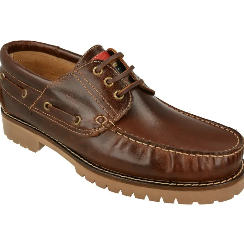 EDWARD'S Zapatos De Vestir|Cordon De Edwards Nautico En Piel Vacuna Con Piso De Goma Contrastada Marron