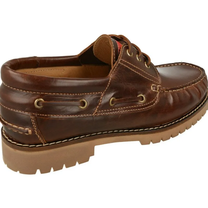 EDWARD'S Zapatos De Vestir|Cordon De Edwards Nautico En Piel Vacuna Con Piso De Goma Contrastada Marron